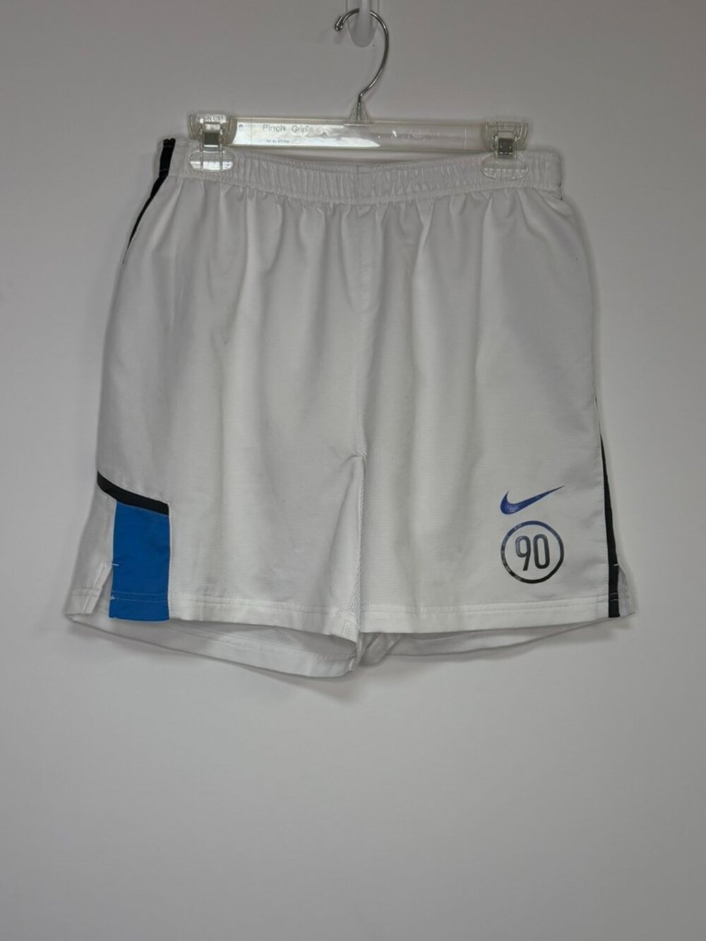 Nike Total 90 Lined Athletic Shorts | White With Blue Accents | Size Medium